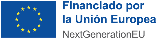 Logotipo de la Unión Europea con el texto "Financiado por la Unión Europea NextGenerationEU", representando apoyo financiero para proyectos y programas en Europa.